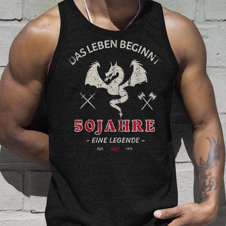 50. Geburtstag Herren Unisex TankTop Legende 1973, Drachenmotiv Geschenke für Ihn