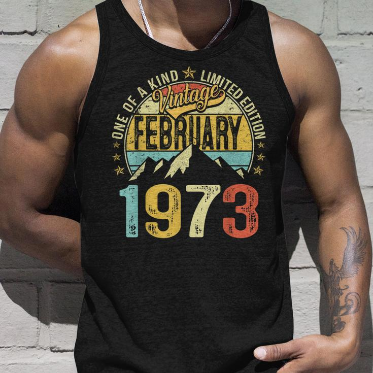 50Th Birthday Mens Vintage February 1973 Gifts 50 Years Old Unisex Tank Top Gifts for Him