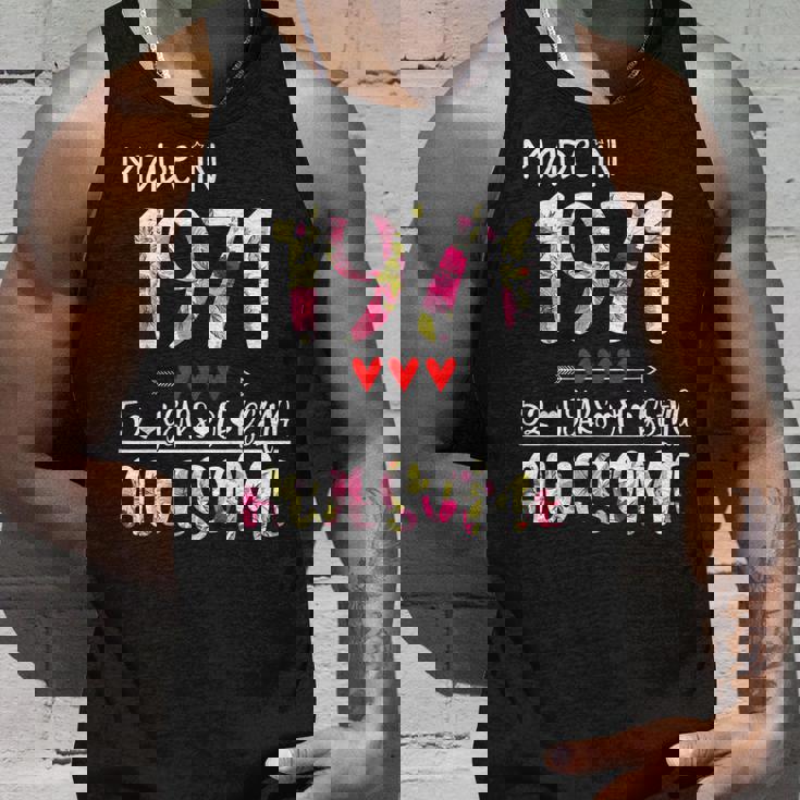 52Th Birthday Gifts For Women Floral Made In 1971 Birthday Unisex Tank Top Gifts for Him