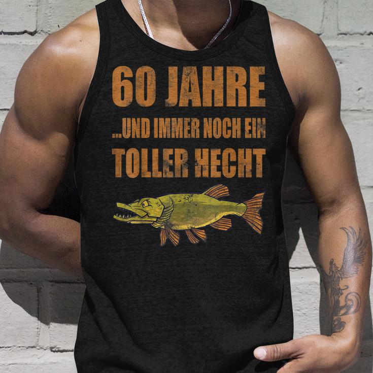 60 Jahre Geburtstag Angler Unisex TankTop, Toller Hecht Vintage Design Geschenke für Ihn