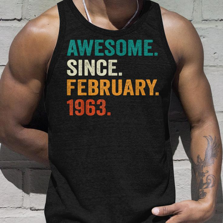 60 Years Old Gifts Awesome Since February 1963 60Th Birthday V2 Unisex Tank Top Gifts for Him