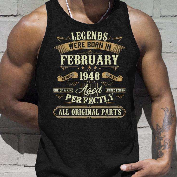 75 Years Old Gifts Legends Born In February 1948 75Th Bday Unisex Tank Top Gifts for Him