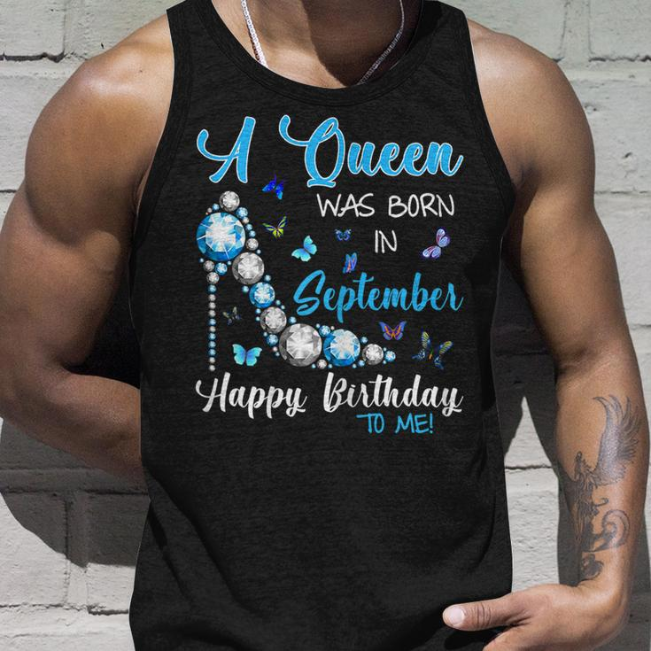 A Queen Was Born In September Happy Birthday To Me Shirt Unisex Tank Top Gifts for Him