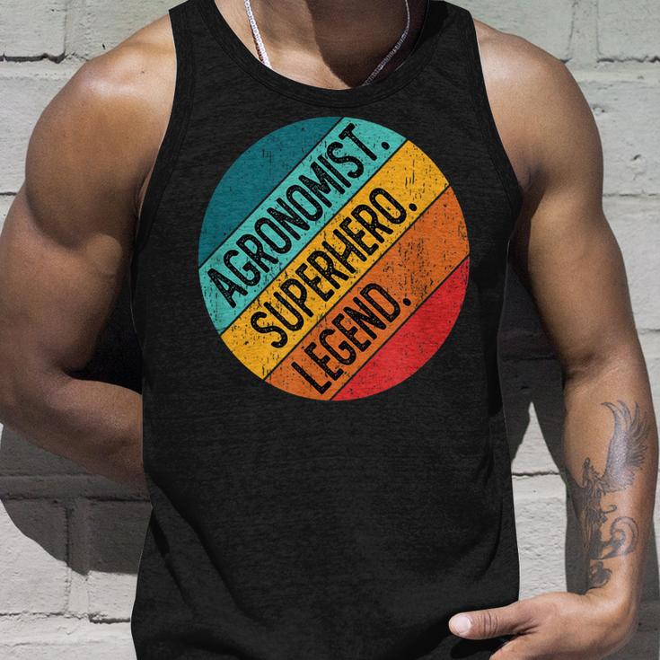 Agronom Superheld Legende Retro-Stil Unisex TankTop, Agrar-Fan Vintage Look Geschenke für Ihn