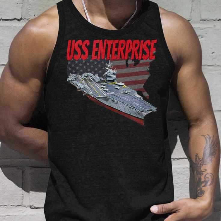 Aircraft Carrier Uss Enterprise Veteran Day Grandpa Dad Son Unisex Tank Top Gifts for Him