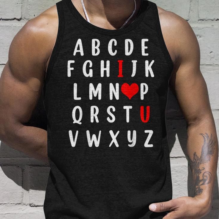 Alphabet Abc I Love You Valentines Day Heart Gifts V4 Unisex Tank Top Gifts for Him