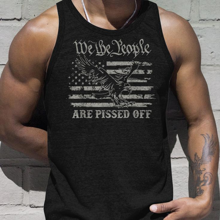 American Flag Bald Eagle We The People Are Pissed Off Unisex Tank Top Gifts for Him