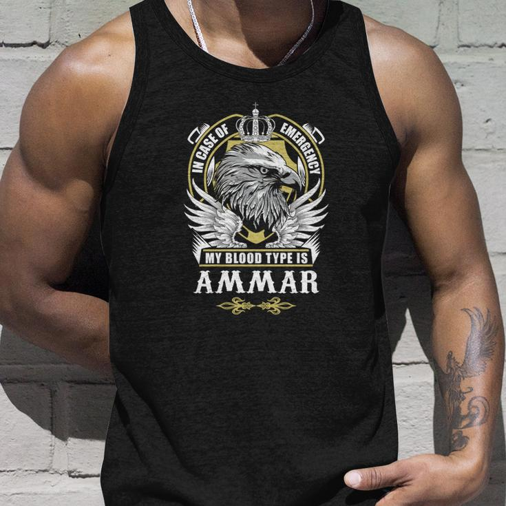 Ammar Name - In Case Of Emergency My Blood Unisex Tank Top Gifts for Him