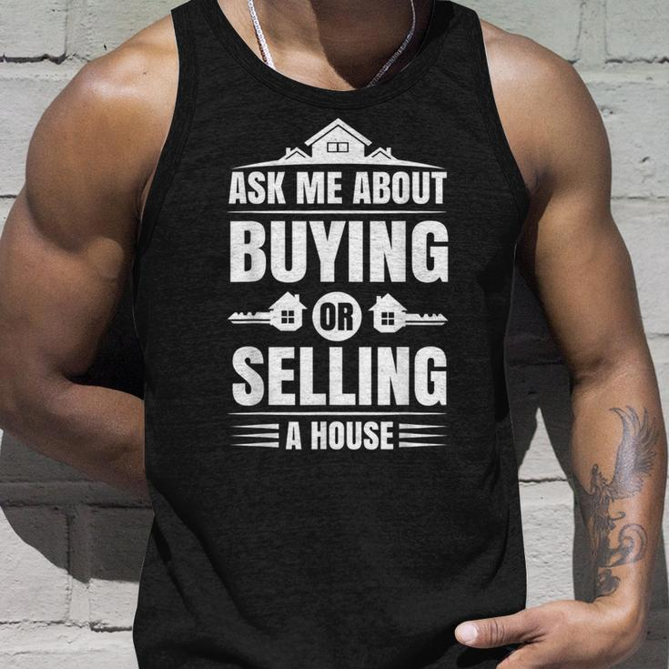Ask Me About Buying Or Selling A House Real Estate Agent Unisex Tank Top Gifts for Him