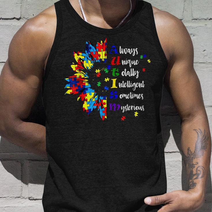 Autism Awareness Support Autism Kids For Mom Dad Sunflower Unisex Tank Top Gifts for Him