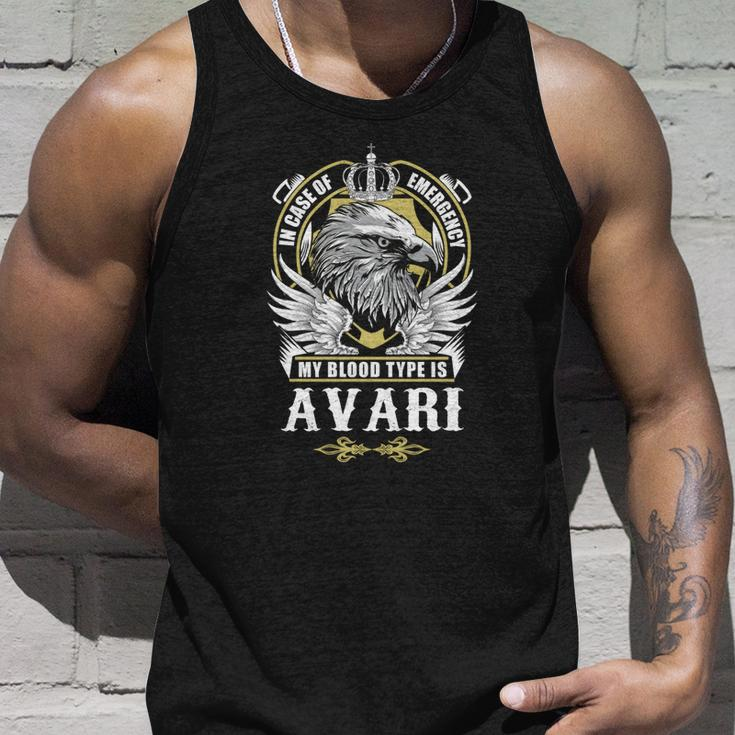 Avari Name- In Case Of Emergency My Blood Unisex Tank Top Gifts for Him