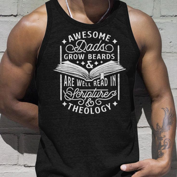 Awesome Dads Grow Beards And Are Well Read In Scripture Theology Tank Top Gifts for Him