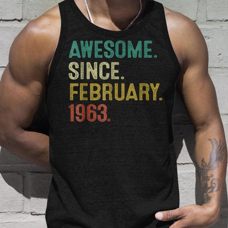 Awesome Since February 1963 60Th Birthday Gift 60 Year Old Unisex Tank Top Gifts for Him