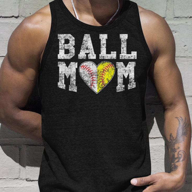 Ball Mom Baseball Softball Heart Sport Lover Funny V2 Unisex Tank Top Gifts for Him