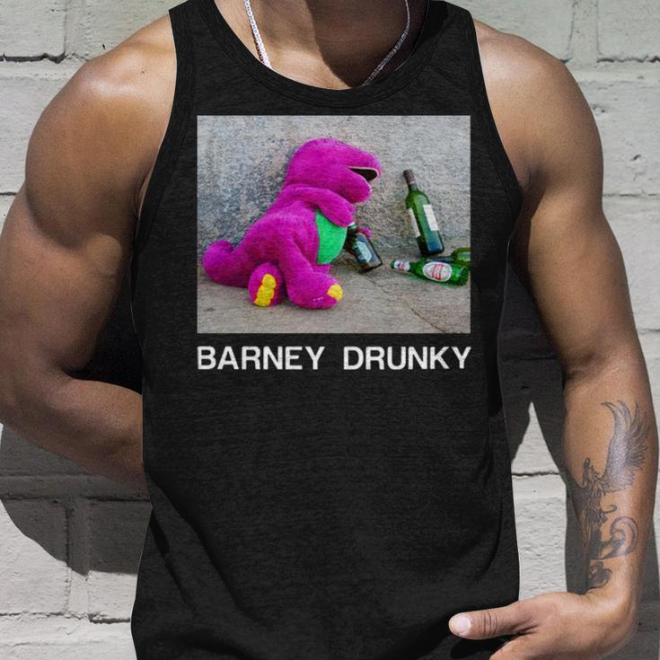 Barney Drunky Wine Bottle The Dinosaur Unisex Tank Top Gifts for Him