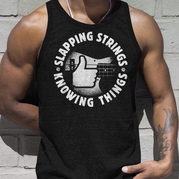 Bass Guitar Slapping Strings Knowing Things For Bassist Unisex Tank Top Gifts for Him