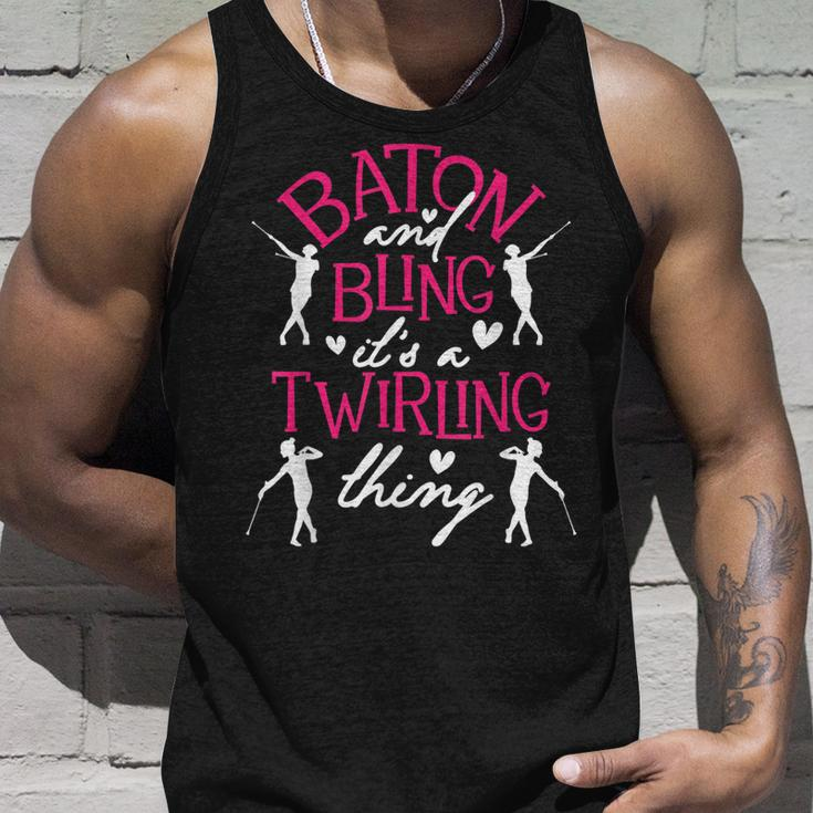 Baton And Bling Its A Twirling Thing - Twirler Majorette Unisex Tank Top Gifts for Him