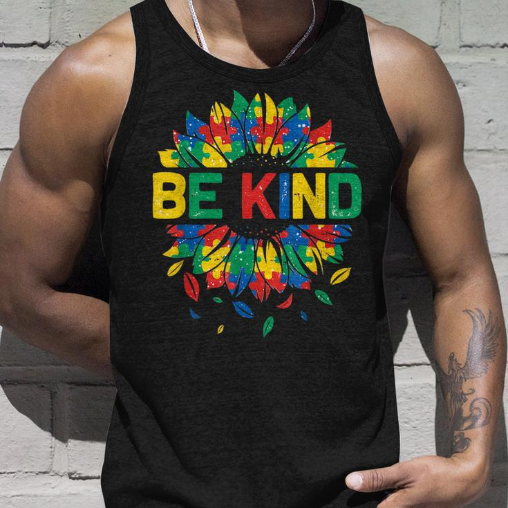 Be Kind Autism Awareness Women Girls Sunflower Unisex Tank Top Gifts for Him
