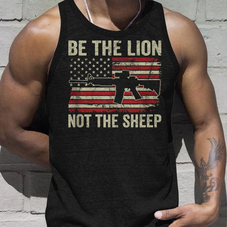 Be The Lion Not The Sheep - Pro Gun Ar15 Rifle American Flag Unisex Tank Top Gifts for Him