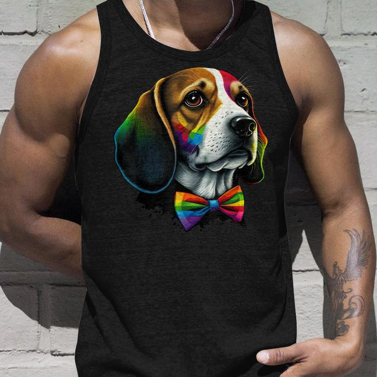 Beagle Gay Pride Dog Lgbt Rainbow Flag On Beagle Lgbtq Unisex Tank Top Gifts for Him