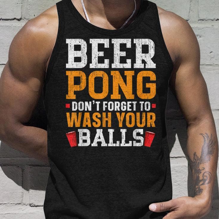 Beer Pong Dont Forget To Wash Your Balls Biertrinker Tank Top Geschenke für Ihn