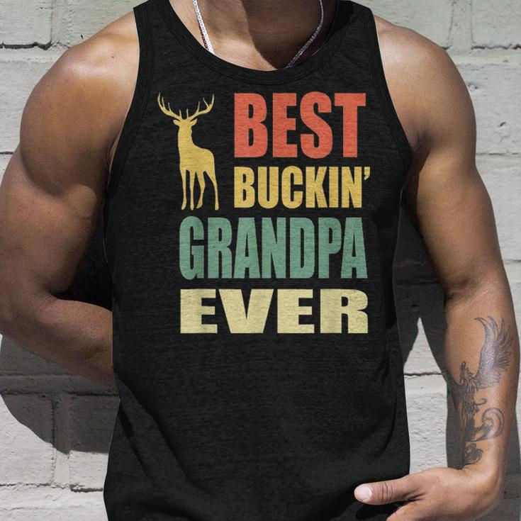 Best Buckin Grandpa Fathers Day Gift Idea Vintage Deer Unisex Tank Top Gifts for Him