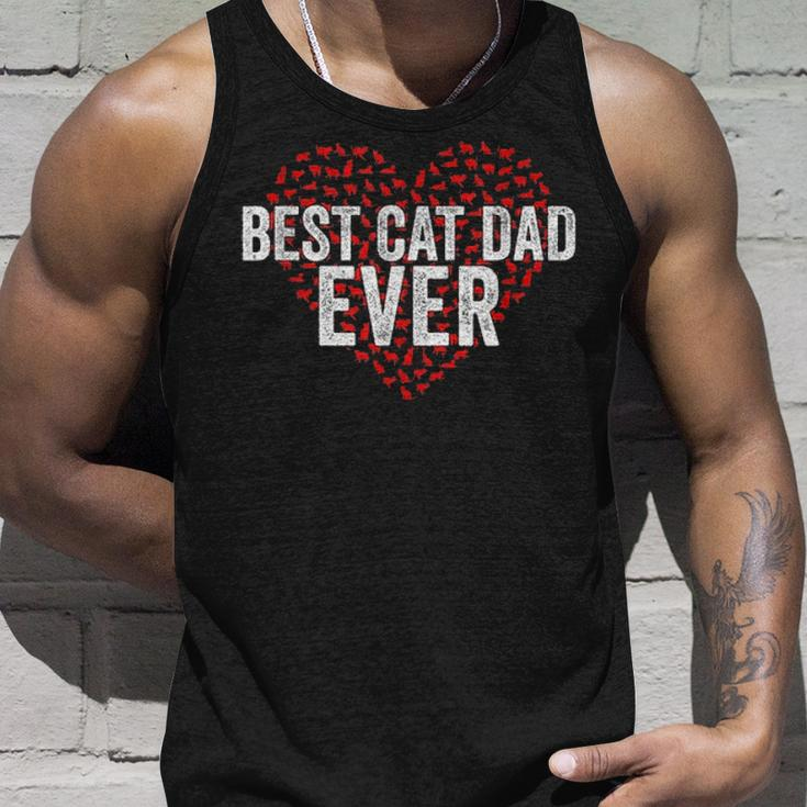 Best Cat Dad Ever Cat Heart Love Cats Fathers Day Gift Unisex Tank Top Gifts for Him