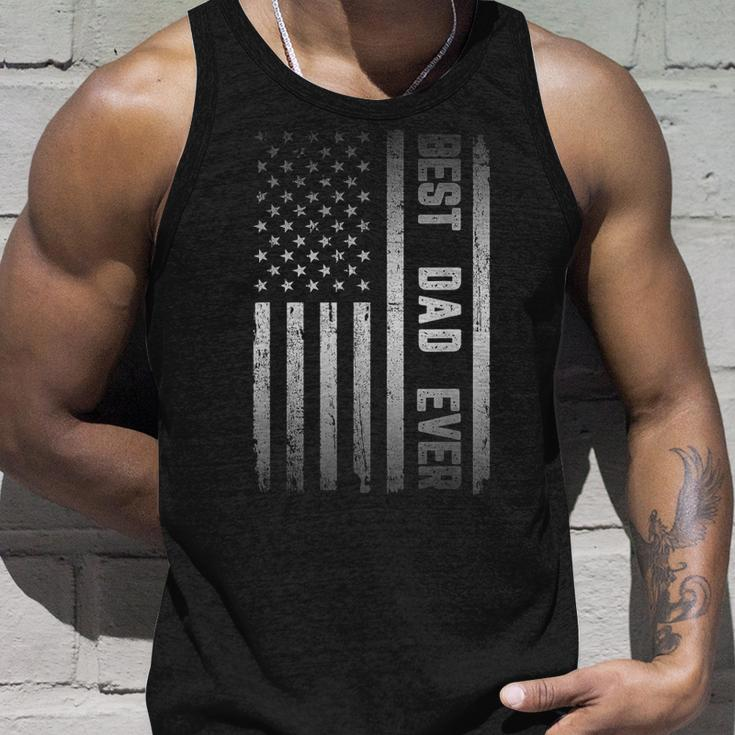 Best Dad Ever American Us Flag Fathers Day Unisex Tank Top Gifts for Him