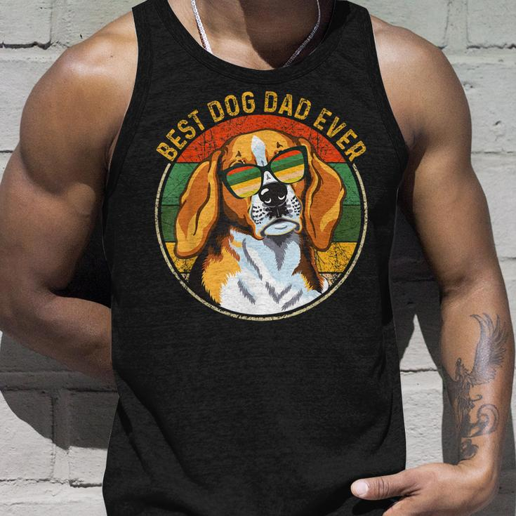 Best Dog Dad Ever Retro Vintage Beagle Dog Lover Tank Top Gifts for Him