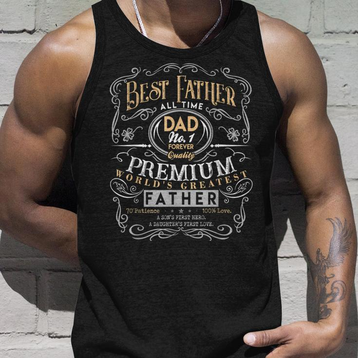 Best Father Dad Worlds Greatest No 1 Fathers Day Unisex Tank Top Gifts for Him