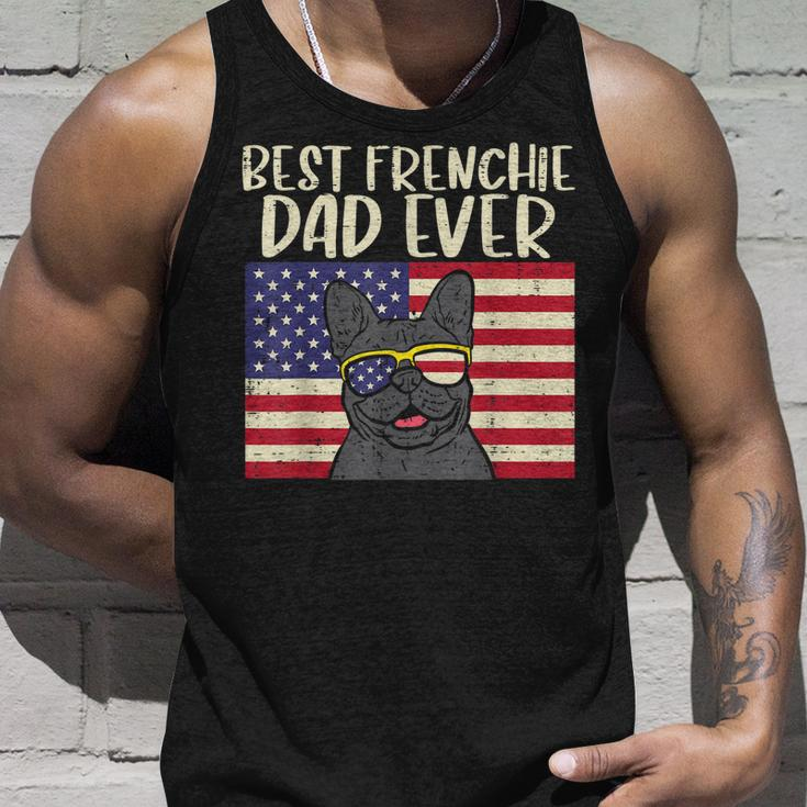Best Frenchie Dad Ever Flag French Bulldog Patriot Dog Tank Top Gifts for Him