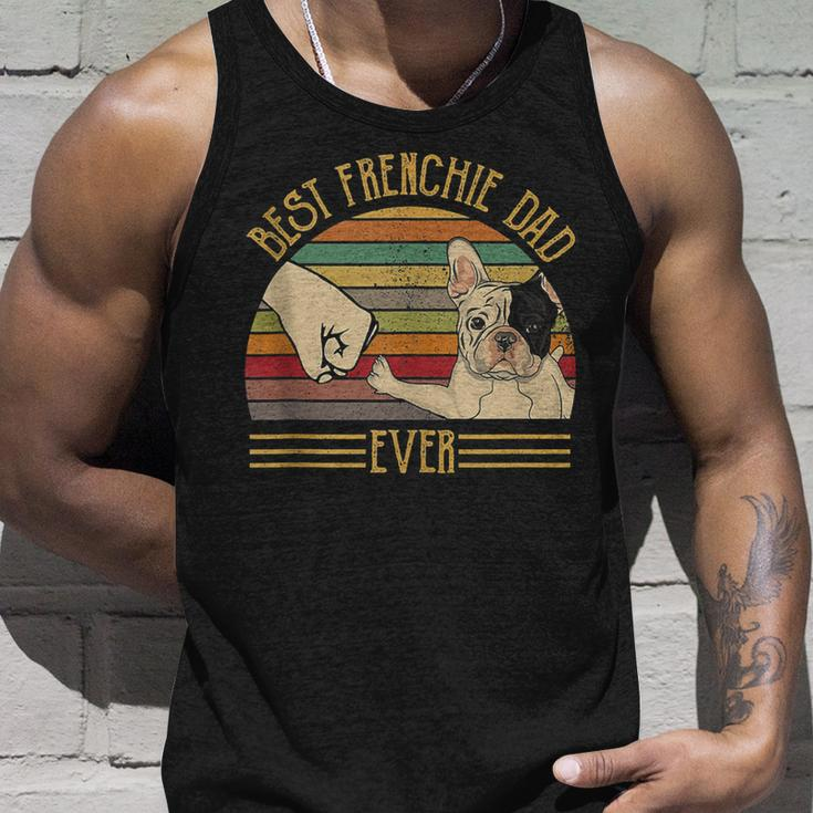 Best Frenchie Dad Ever Retro Vintage Sunset V2 Unisex Tank Top Gifts for Him