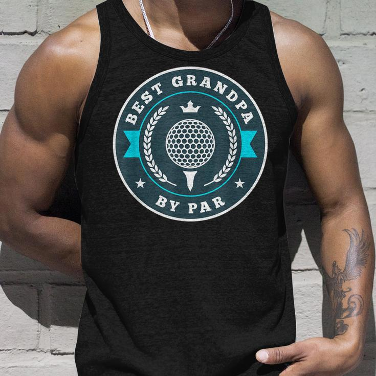 Best Grandpa By Par Funny Golf Golfing Dad Unisex Tank Top Gifts for Him