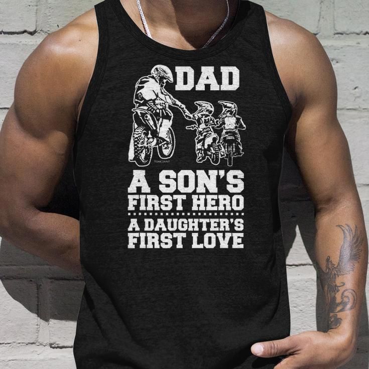 Bicer Dad Hero First Love Dirt Bike Rider Motocross Gift Unisex Tank Top Gifts for Him