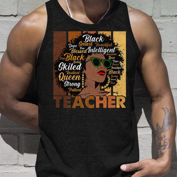 Black Woman Teacher Afro Melanin Cool Black History Month Unisex Tank Top Gifts for Him
