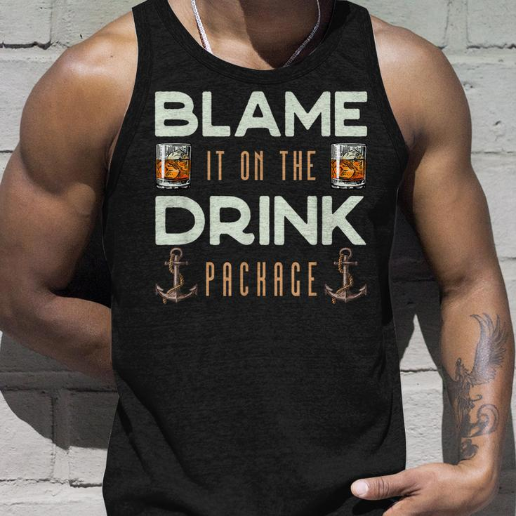Blame It On The Drink Package Funny Cruise Unisex Tank Top Gifts for Him