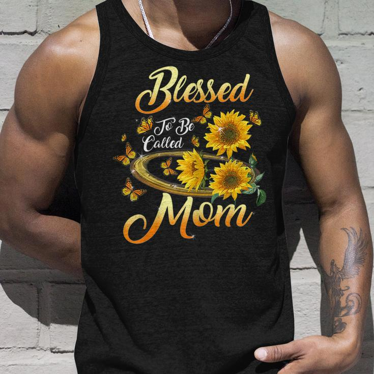 Womens Blessed To Be Called Mom Sunflower Womens Tank Top Gifts for Him