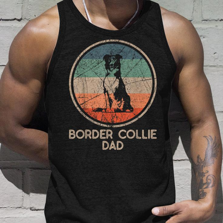 Border Collie Dog - Vintage Border Collie Dad Unisex Tank Top Gifts for Him