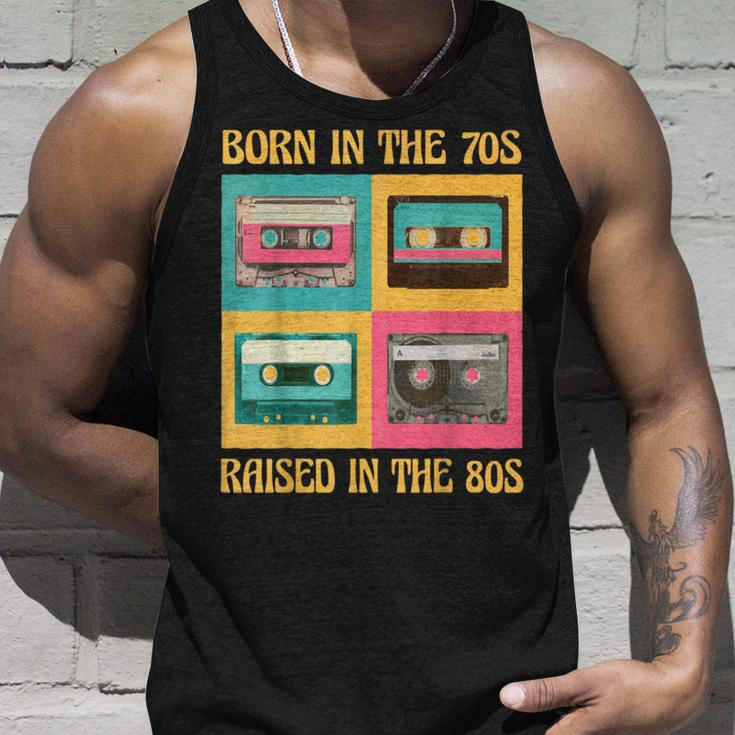 Born In The 70S - Raised In The 80S Funny Birthday Unisex Tank Top Gifts for Him