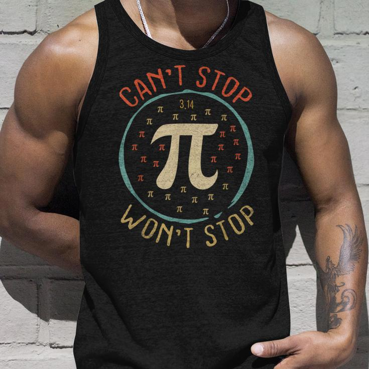 Cant Stop Pi Wont Stop Math Pi Day Funny Maths Teacher Unisex Tank Top Gifts for Him