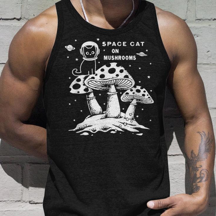 Catronaus Space Cat On Mushrooms Ufo Funny Space Cat Unisex Tank Top Gifts for Him