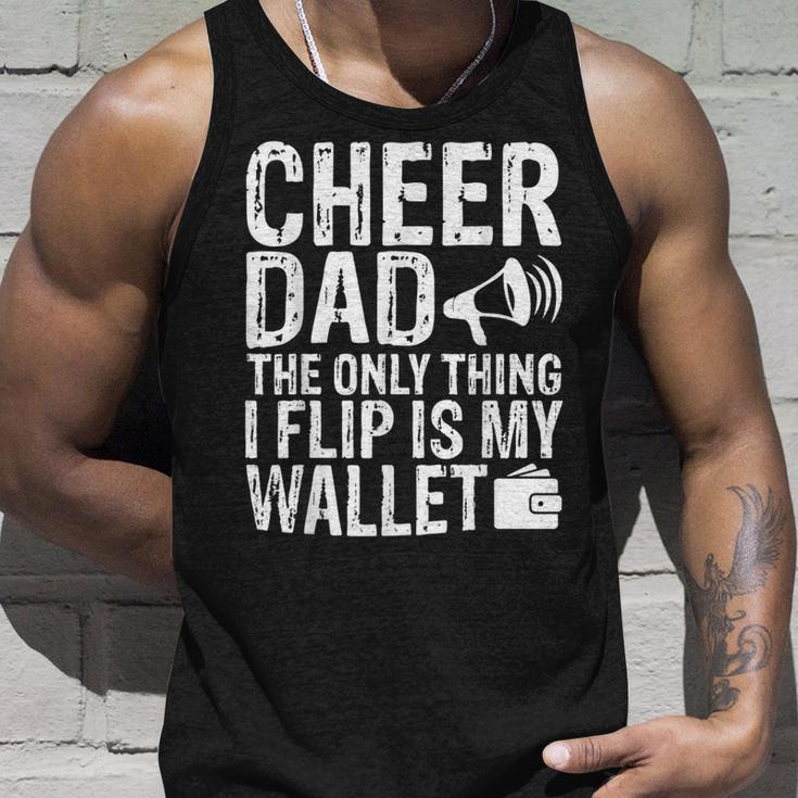 Cheer Dad The Only Thing I Flip Is My Wallet Funny Unisex Tank Top Gifts for Him