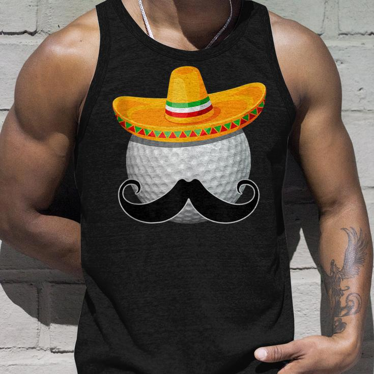Cinco De Mayo - Golf Ball Mustache Mexican Golf Player Unisex Tank Top Gifts for Him