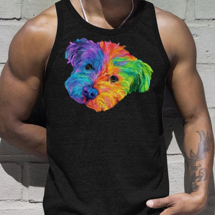 Colorful Bichon Frize Dog Digital Art Unisex Tank Top Gifts for Him