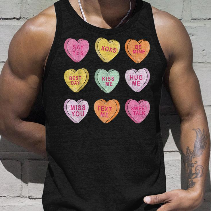 Conversation Hearts Cute Pink Heart Happy Valentines Day Unisex Tank Top Gifts for Him