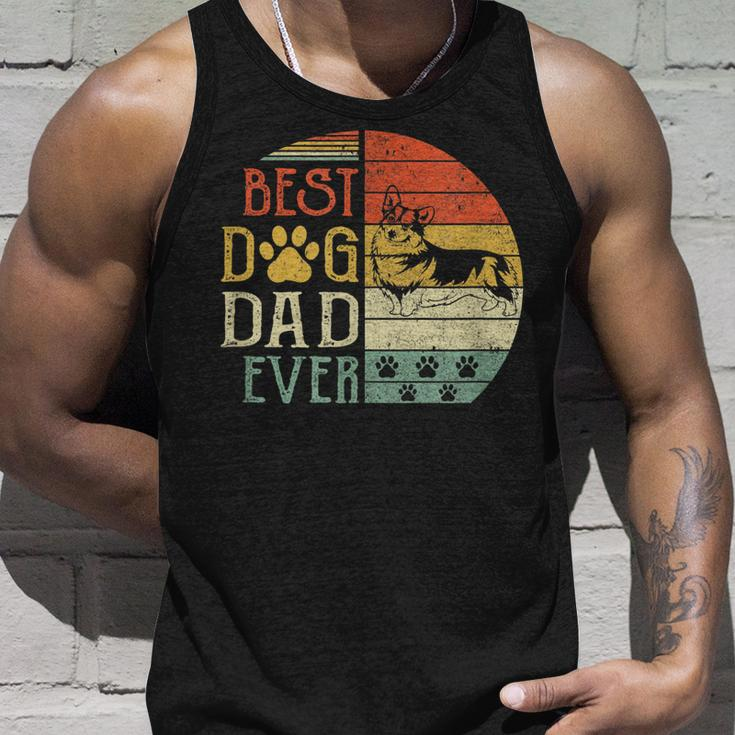 Corgi Best Dog Dad Ever Vintage Fathers Day Retro Unisex Tank Top Gifts for Him