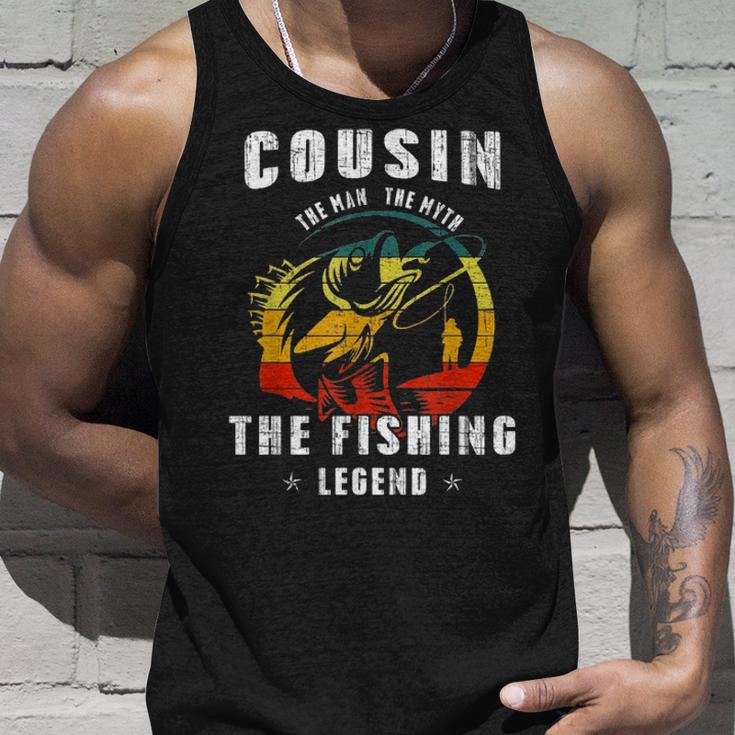 Cousin Man Myth Fishing Legend Funny Fathers Day Gift Unisex Tank Top Gifts for Him