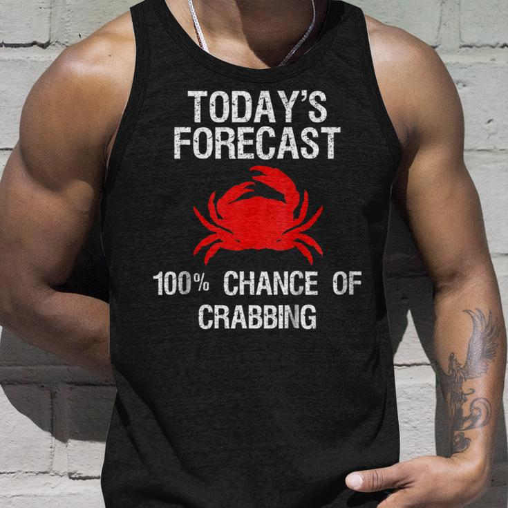 Crabbing - Funny Crab Hunter Todays Forecast Unisex Tank Top Gifts for Him