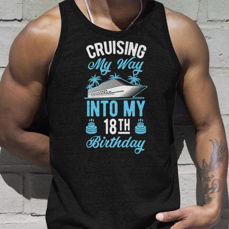 Cruising My Way Into My 18Th Birthday Party Supply Vacation Unisex Tank Top Gifts for Him