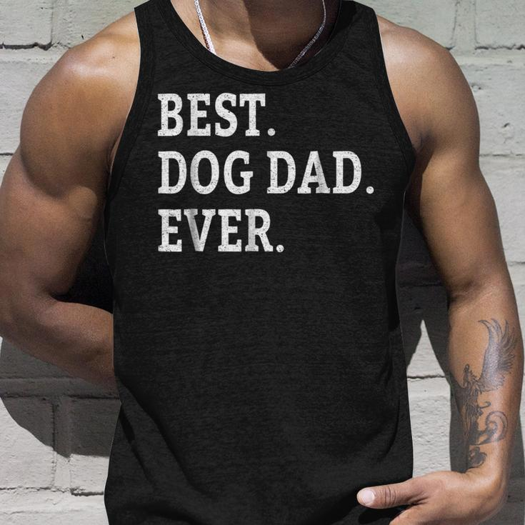 Cute Fathers Day Best Dog Dad Ever Dads Puppy Lover Unisex Tank Top Gifts for Him